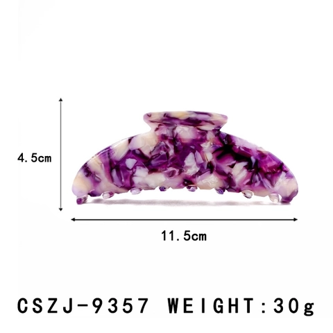 Large Acetate Hair Claw Clip Marble Texture Floral Pattern Non-Slip Crescent Shape Retro Hairpin For Women