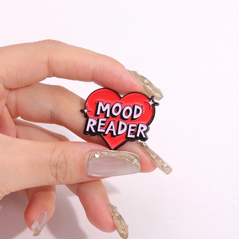 Y2K Alliage Émail Coeur Pin Mood Reader Slogan Broche Ensemble Pour Vêtements Sac À Dos Accessoires Badge Individuel Pour Femmes Hommes