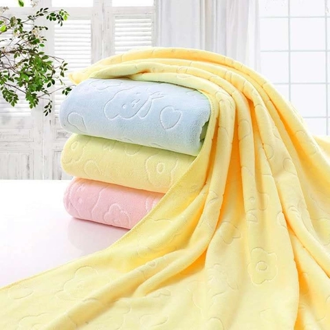 Bear Embossed Bath Towel Microfiber Absorbent Quick Drying Soft Comfortable Shower Beach Cloth Bathroom Accessories
