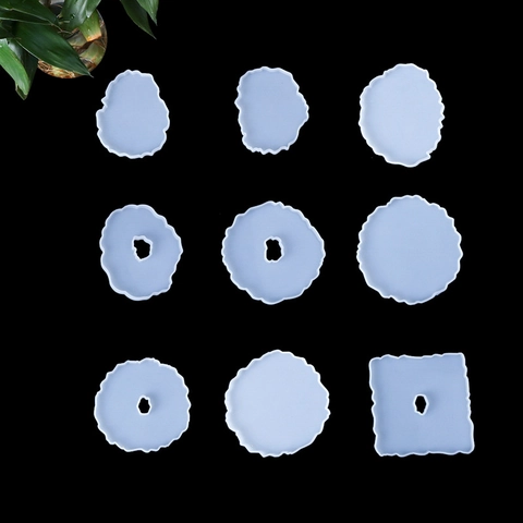 Molde De Silicona Para Posavasos Irregular Superficie Espejo Resina Epoxi Bandeja Herramienta De Artesanía DIY Translúcido