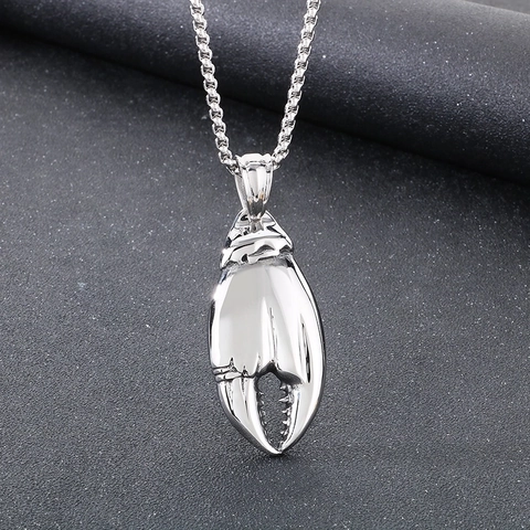Krebszange Anhänger Halskette 316L Edelstahl Punk Gothic Retro Bionischer Tierschmuck Für Herren