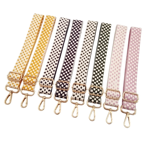 Verstellbarer Jacquard-Blumen-Taschenriemen Polyester-Schultergurt Mit Metallschnalle Für Damen-Handtaschen-Ersatz