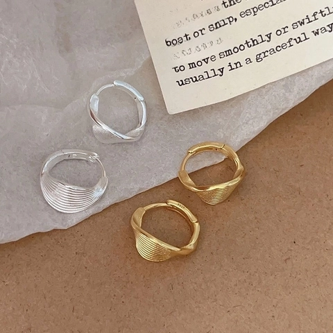 Orecchini A Cerchio Con Trama Intrecciata In Argento Sterling 925 Design Minimalista A Spirale Stile Vintage Per Donna