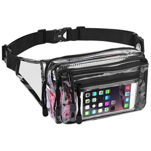 Transparent Waist Bag Waterproof PVC Clear Fanny Pack Multiple Pockets Adjustable Strap For Sports Travel Stadium