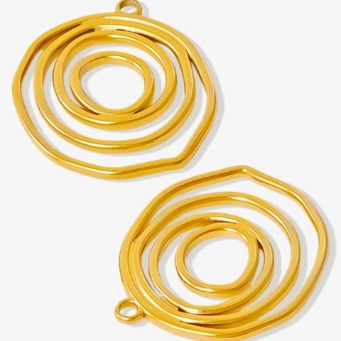 Accesorios De Colgante De Círculo Irregular 304 Acero Inoxidable Charm De Espiral Geométrica Para Hacer Joyas DIY Estilo Minimalista