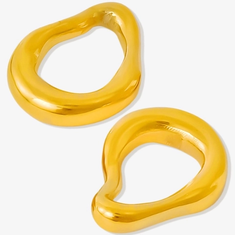 Colgante Orgánico Irregular Acero Inoxidable Hueco Forma Gota De Agua Pulido Liso Accesorio De Joyería DIY Minimalista Mujeres