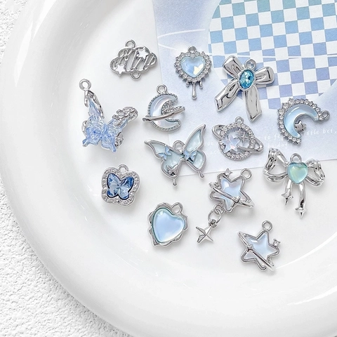 Alloy Enamel Charms Pendants Butterfly Heart Moon Star Bow For DIY Jewelry Making Necklace Bracelet Accessory