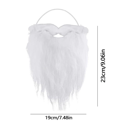 Barbe Père Noël Blanche Fibre Synthétique Moustache Bande Élastique Costume Noël Accessoires Fête Accessoires