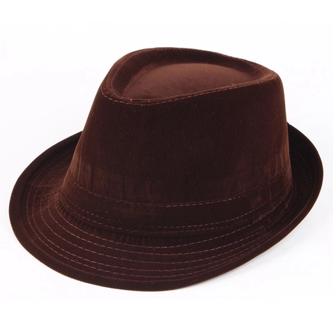 Classic Corduroy Fedora Hat Vintage Jazz Trilby Cap Warm Autumn Winter Gentleman Style Unisex Solid Color