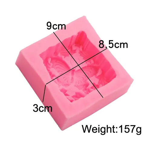 Silikonform Schmetterling Blume Geprägt Quadratisch 3D DIY Handgemachte Seife Fondant Kuchendekoration Schokolade Pastorell