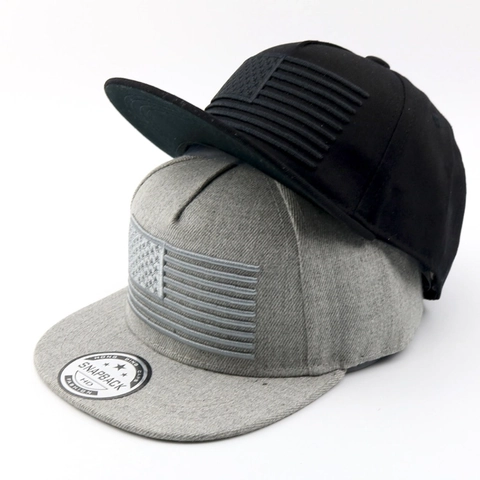 Hip Hop Snapback Hat US Flag Embroidery Flat Brim Baseball Cap For Men Boys Adjustable Sun Shade Outdoor Fashion Hat
