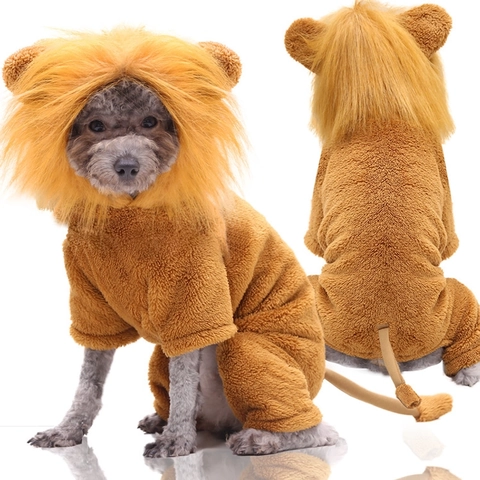 Haustier Hund Katze Transformation Jumpsuit Flanell Warm Winter Kapuze Löwe Zebra Leopard Tiger Muster Cosplay Outfit