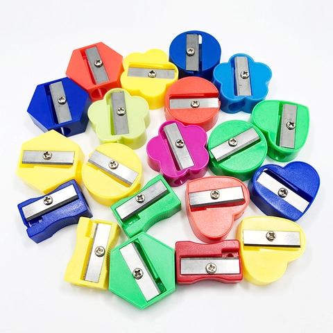 Mini Pencil Sharpener Manual Plastic Colorful Single Hole Handheld Portable Student Stationery School Supplies