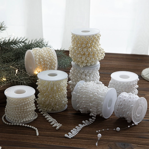 Künstliche Perlenkette Girlande Kunststoff ABS Für Weihnachtsbaum Dekoration Hochzeit Szene DIY Basteln