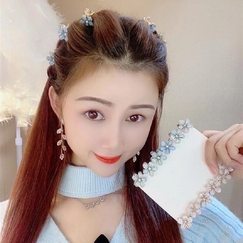 Korean Style Camellia Alloy Hair Clip For Women Crystal Rhinestone Mini Claw Clip Fresh Sweet Floral Side Hairpin Hair Accessory