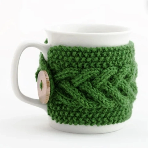 Handmade Crochet Mug Sleeve Knitted Cup Cozy Heat Resistant Wool Yarn Protective Cover For Coffee Mug Holiday Party