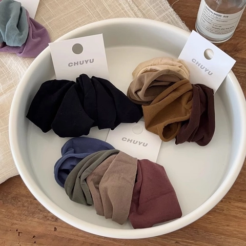 Elastic Fabric Hair Ties Seamless High Stretch Durable Minimalist Solid Color Daily Ponytail Holder Accessory
