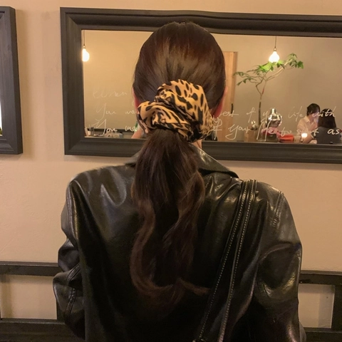 Elastico Per Capelli Oversize Con Stampa Leopardata Tessuto Elastico Supporto Per Coda Di Cavallo Accessorio Di Moda Per Donna