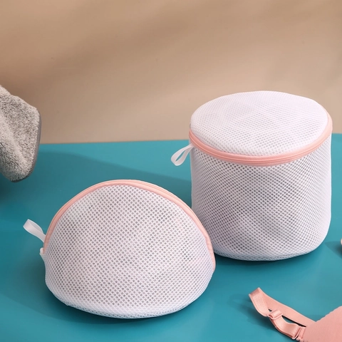 Thickened Bra Laundry Bag Polyester Mesh Washing Machine Protection Case For Underwear Zippered Net Bag Anti Deformation