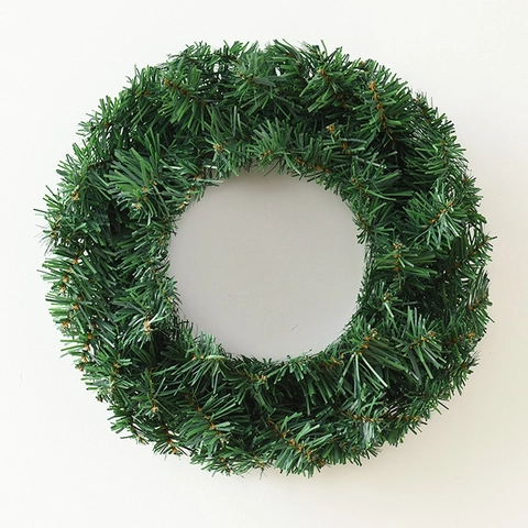 Christmas Wreath PVC Artificial Pine Needle Green Round Hanging Decoration For Holiday Party Home Door Wall Decor