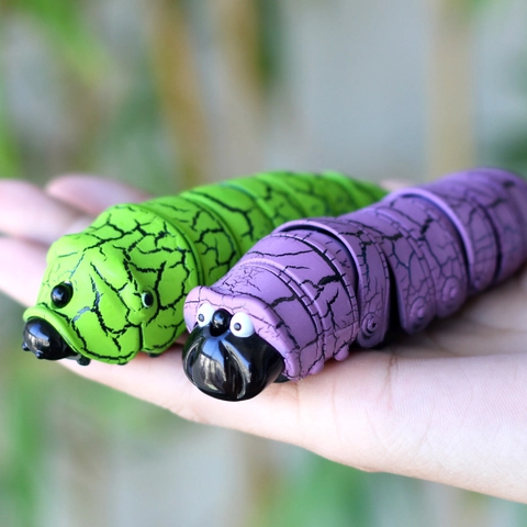 Infrared Remote Control Plastic Caterpillar Toy Electric Simulation Insect Robot With Led Light Prank Novelty Gift For Kids