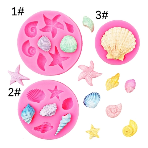 Ocean Theme Starfish Shell Silicone Mold For Fondant Cake Decoration Chocolate Baking Marine Style Clay Craft Tool