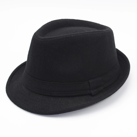 Herren Britischer Stil Mode Fedora Hut Vintage Wollmischung Jazz Hut Kurzrand Gentleman Kappe Für Frühling Herbst Winter