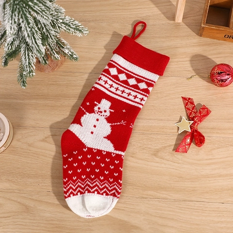 Calze Di Natale In Maglia Con Asola Da Appendere Stile Nordico Motivo Renna Pupazzo Di Neve Fiocco Di Neve