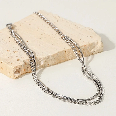 Gelaagde Armband Legering Cubaanse Schakelketting Slangenketting Verstelbaar Sieraden Mode Cool Hip Hop Minimalistisch