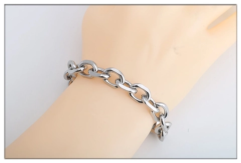 Roestvrijstalen Schakelarmband Met OT Sluiting Minimalistische Geometrische Sieraden Voor Heren En Dames