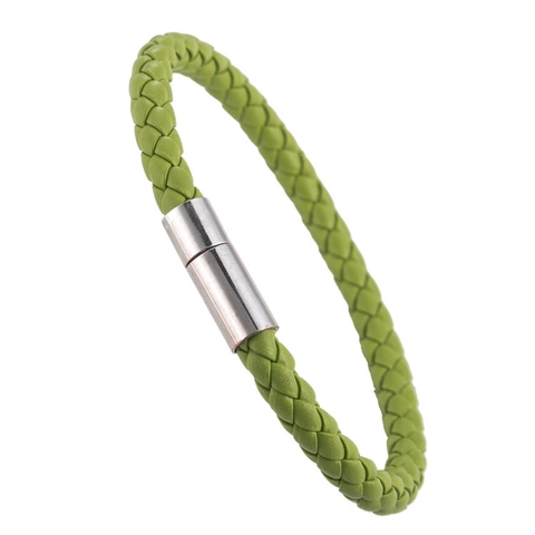 Men Braided PU Leather Bracelet With Alloy Magnetic Clasp Simple Retro Hand Woven Wristband Casual Fashion Jewelry