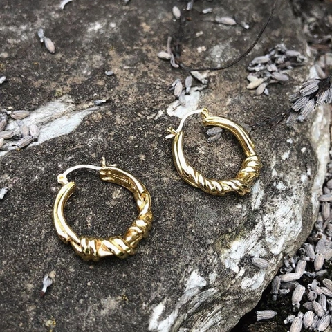 925 Sterling Silber Knoten Reifen Ohrringe Für Frauen Französisch Minimalistisch Verdrehtes Spiral Design 18K Vergoldet