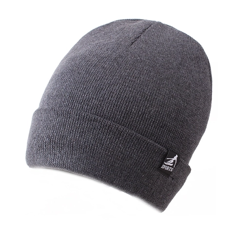 Knitted Beanie Hat Winter Warm Fleece Lined Windproof Cuff Sports Skull Cap For Men Women Casual Outdoor