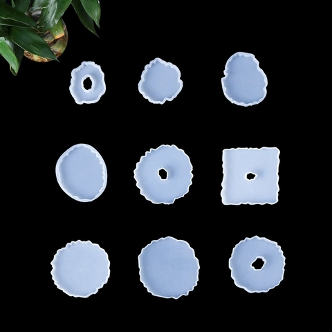 Molde De Silicona Para Posavasos Irregular Superficie Espejo Resina Epoxi Bandeja Herramienta De Artesanía DIY Translúcido