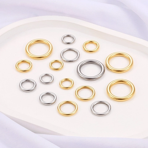 Seamless Jump Rings Stainless Steel Polished Gold Plated Connector O-Rings For DIY Jewelry Making Findings Accessories