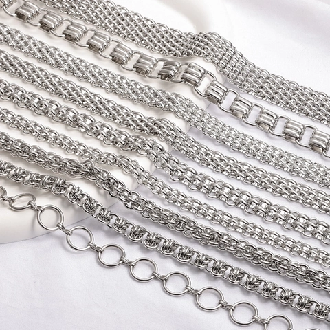Stainless Steel Chains DIY Jewelry Making Accessories Polished High Brightness Necklace Bracelet Crafting Accessories
