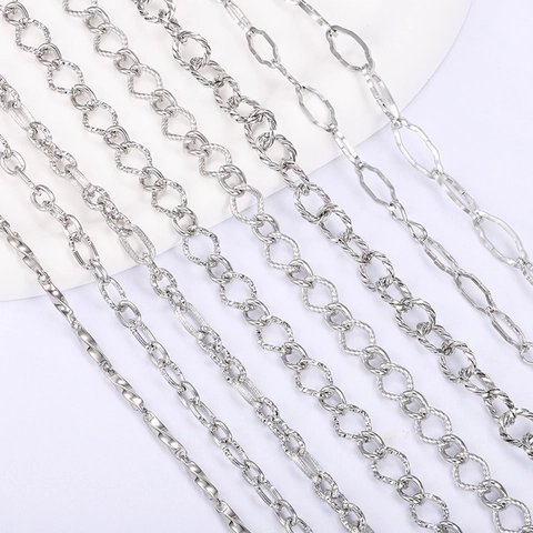 Hochglanzpolierte Edelstahl DIY Schmuckketten Für Halsketten Armbandherstellung Handgefertigte Verschiedene Gliederstile