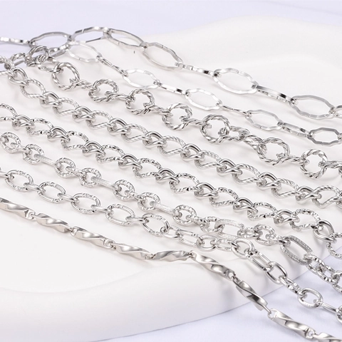 Hochglanzpolierte Edelstahl DIY Schmuckketten Für Halsketten Armbandherstellung Handgefertigte Verschiedene Gliederstile