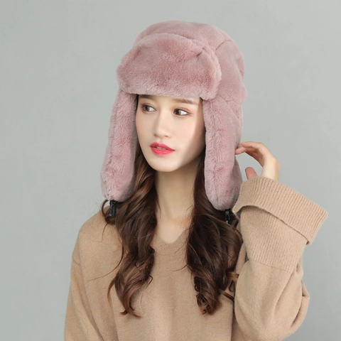 Gorro Ushanka De Invierno Cálido Para Mujeres Hombres Orejeras De Piel Sintética Sombrero Bomber Grueso Térmico Cortavientos Gorra