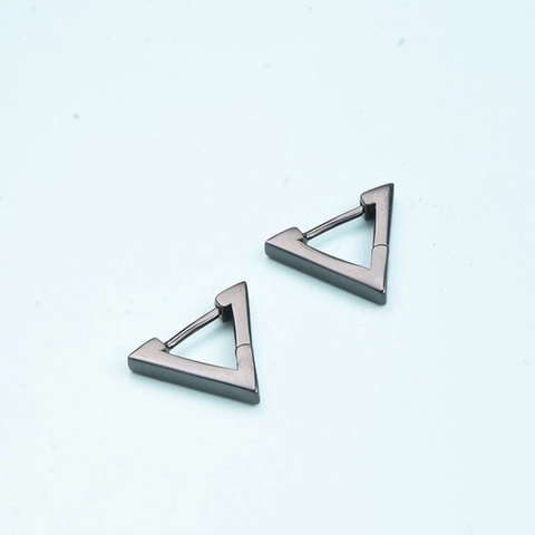 Triangle Hoop Earrings Copper Geometric Minimalist Punk Hip Hop Style Jewelry For Men And Women