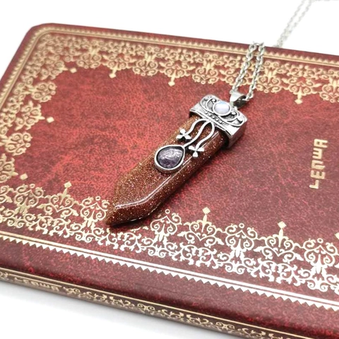 Natural Stone Necklace Hexagonal Amethyst Rose Quartz Pendulum Wire Wrapped Tree Of Life Vintage Healing Jewelry Women