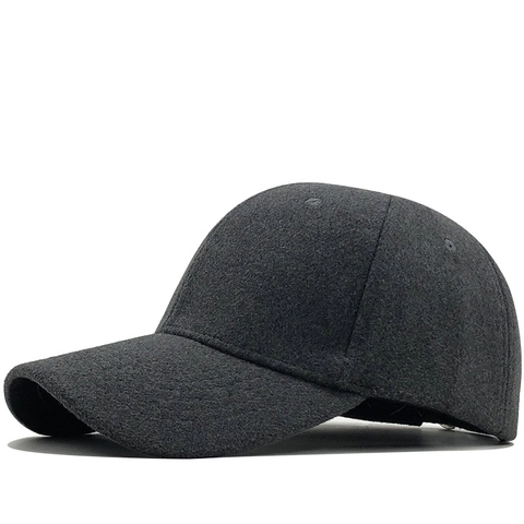 Unisex Woolen Texture Baseball Cap Warm Winter Autumn Solid Color Adjustable Metal Buckle Casual Outdoor Sport Hat