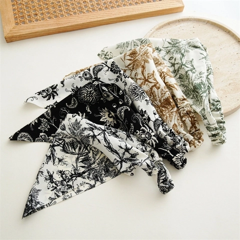 Bohemian Floral Dreieck Stirnband Stoff Elastische Haarwickel Vintage Kopftuch Für Frauen Täglich Reisen Outdoor