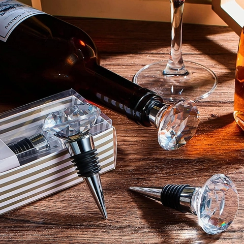Tappo Per Bottiglia Di Vino In Cristallo A Diamante Lega Di Alluminio Tappo Riutilizzabile Sigillo Di Conservazione Regalo