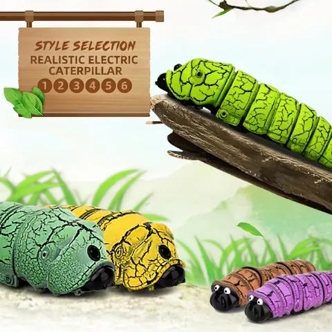 Infrared Remote Control Plastic Caterpillar Toy Electric Simulation Insect Robot With Led Light Prank Novelty Gift For Kids