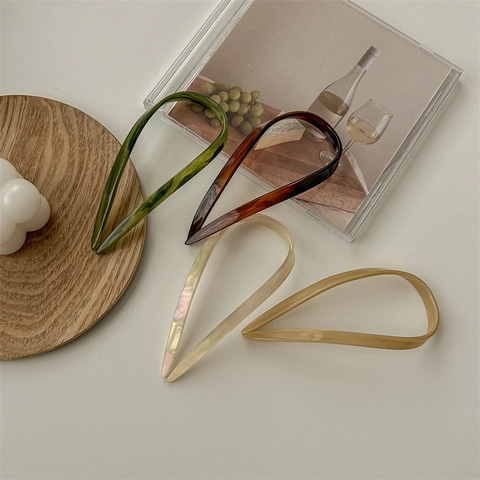 U-Förmiger Haarstab Acetat Französischer Stil Haargabel Elegant Dutt-Styling Zubehör Für Frauen Schildpatt-Muster