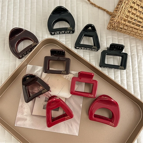 Mollette Per Capelli Geometriche In Acetato Eleganti Clip A Squalo In Stile Francese Per Donna