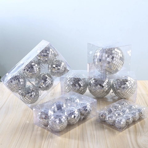 Disco Kugel Spiegel Reflektierende Hängende Dekoration Silber Glas Schaum Für Weihnachten Hochzeit Party Bühne Club Dekor