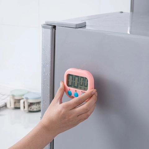Timer Da Cucina Digitale Plastica Grande Display LCD Conto Alla Rovescia Cronometro Retro Magnetico Cottura Studio Promemoria
