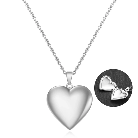 Collar Relicario De Corazón Acero Inoxidable 304 Marco De Fotos Abrible Colgante Conmemorativo Joyería Minimalista Regalo Mujer